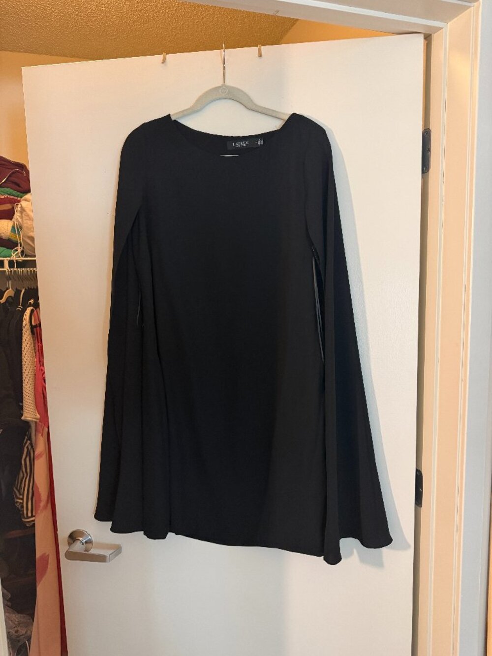 Ralph Lauren black cape dress - size 14